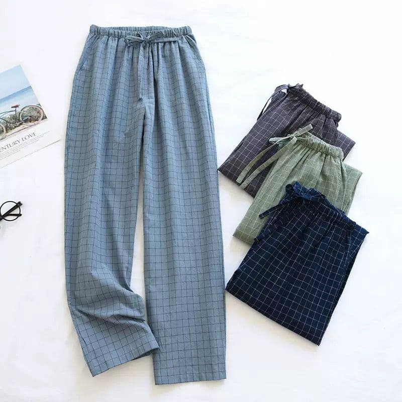 Men checkered pajamas pant